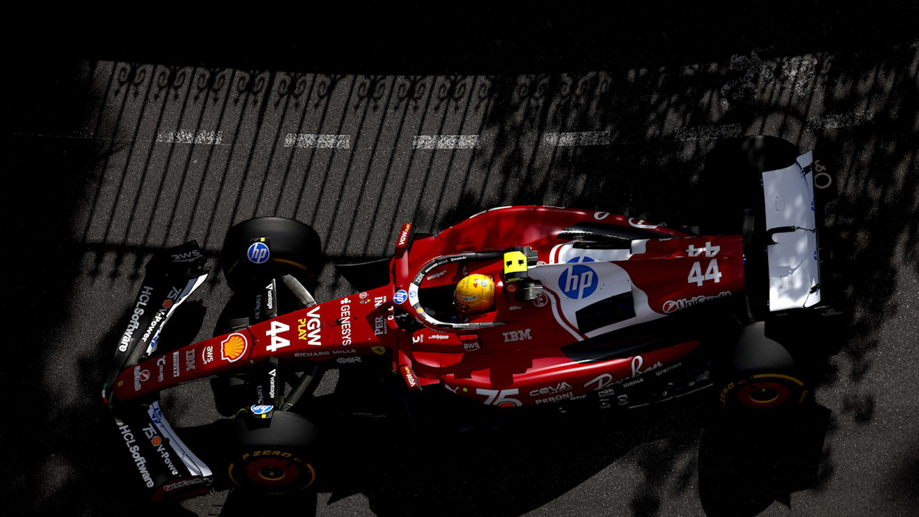 MONTE-CARLO, MONACO - MAY 23: Lewis Hamilton of Great Britain driving the (44) Scuderia Ferrari SF-25 on track during practice ahead of the F1 Grand Prix of Monaco at Circuit de Monaco on May 23, 2025 in Monte-Carlo, Monaco. (Photo by Bryn Lennon - Formula 1/Formula 1 via Getty Images)